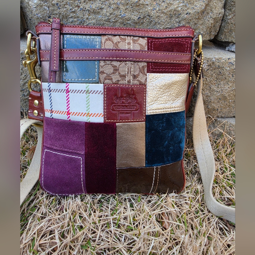 Coach 2007 Holiday Patchwork Crossbody Bag.
